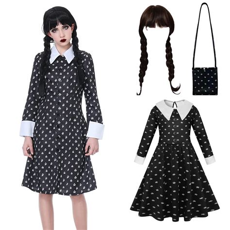 wednesday addams kids costume|wednesday addams costume adult.